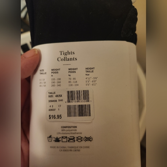 Addition Elle, 4/5x , black tights - Picture 2 of 2